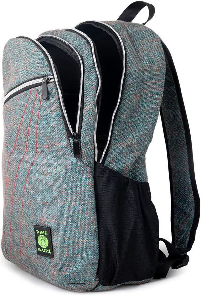 Alt view image 4 of 5 - DIME BAGS City Dweller Casual Hemp Backpack with Padded Laptop Compartment and Water Bottle Holder (Aqua)