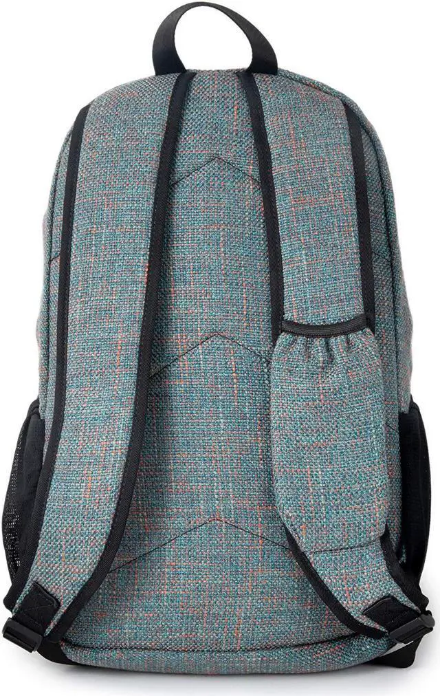 Alt view image 3 of 5 - DIME BAGS City Dweller Casual Hemp Backpack with Padded Laptop Compartment and Water Bottle Holder (Aqua)