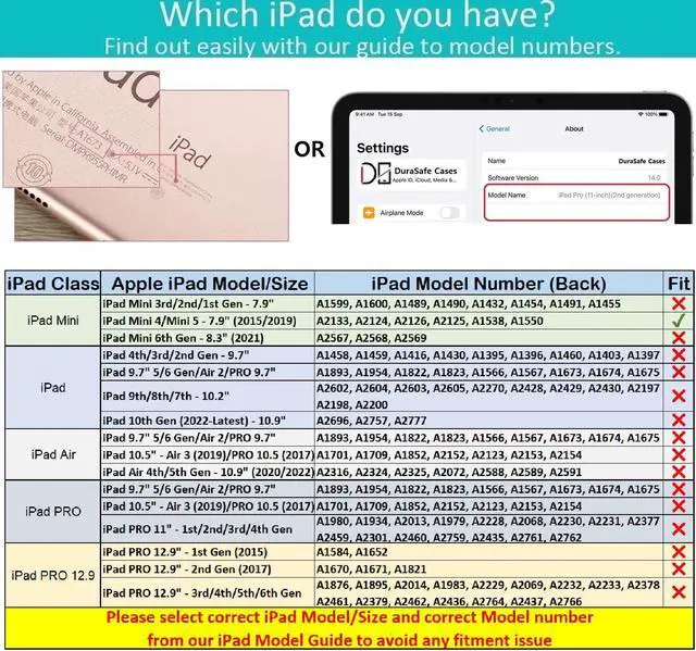 Alt view image 2 of 5 - DuraSafe Cases for iPad 7.9 Inch Mini 4 2015 Mini 5 2019 [ Mini 4th / 5th Gen ] A1538 A1550 A2133 A2124 A2126 A2125 Built-in Kick Stand Heavy Duty Rugged Case - Blue