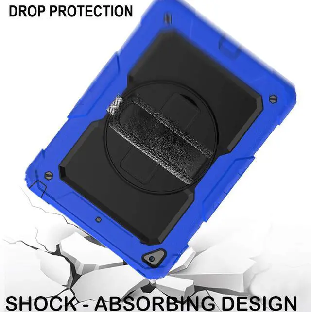 Alt view image 4 of 5 - DuraSafe Cases for iPad 7.9 Inch Mini 4 2015 Mini 5 2019 [ Mini 4th / 5th Gen ] A1538 A1550 A2133 A2124 A2126 A2125 Built-in Kick Stand Heavy Duty Rugged Case - Blue