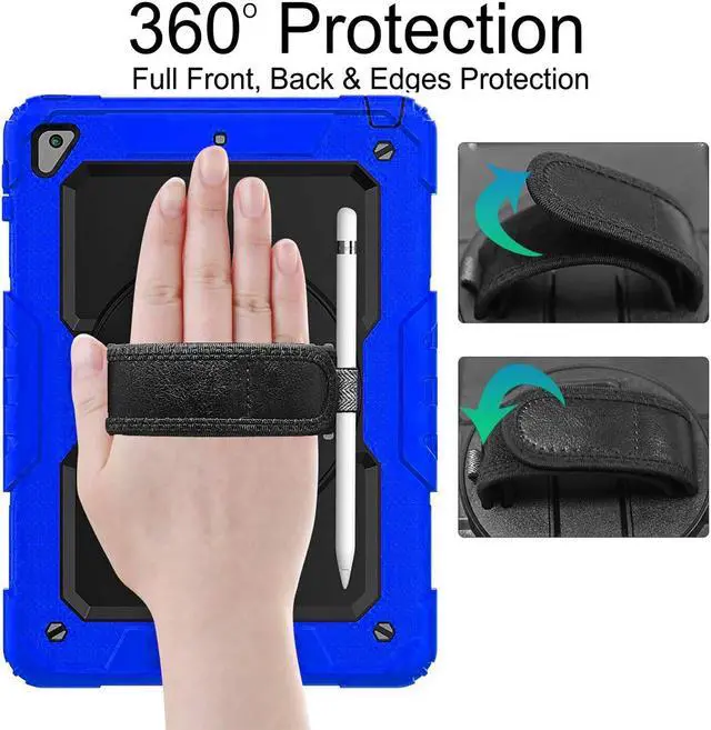 Alt view image 5 of 5 - DuraSafe Cases for iPad 7.9 Inch Mini 4 2015 Mini 5 2019 [ Mini 4th / 5th Gen ] A1538 A1550 A2133 A2124 A2126 A2125 Built-in Kick Stand Heavy Duty Rugged Case - Blue