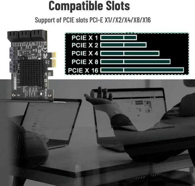 Alt view image 4 of 5 - PCIE SATA Cards, Ports SATA III 6Gbps Controller Cards with Low Bracket, PCIE (1X 2X 4X 8X 16X) SATA3.0 Interface Expansion Cards for for Linux