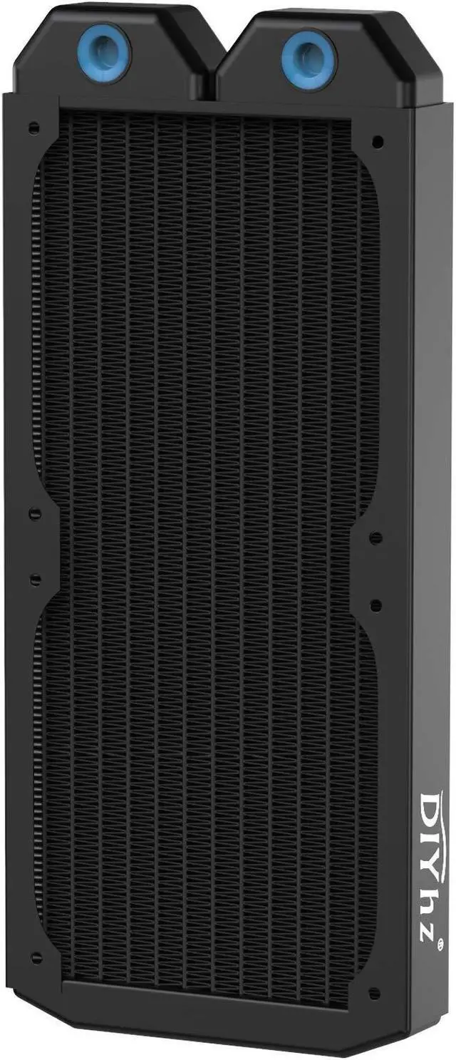 Main image of DIYhz Water Cooling Computer Radiator, 12 Pipe Thick Copper Heat Exchanger Liquid Cooling Radiator G1/4 Thread Heat Row Sink 240mm for CPU PC Laser Water Cool System DC12V Black
