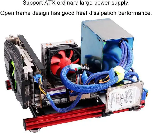 Alt view image 3 of 5 - DIY Mini Computer Open Rack, Aluminum Alloy Frame ITX Motherboard Overclocking Open Air Frame PC Computer Case