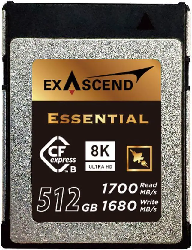 Main image of Exascend 512GB Essential CFexpress Card Type B, up to 1,700MB/s, Compatible with Canon, Nikon, Panasonic and Other Cameras