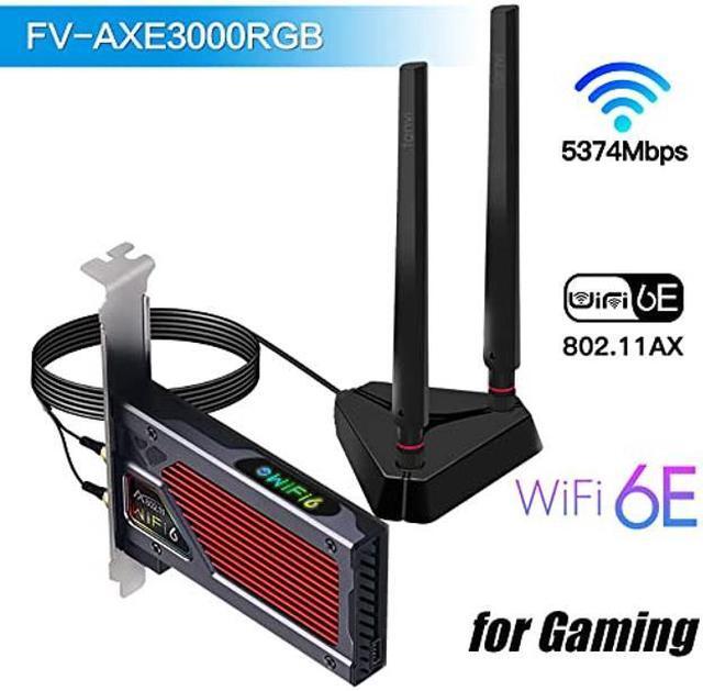 Alt view image 2 of 5 - fenvi AX210 WiFi 6E PCI-E WiFi Adapter BT5.2 RGB Gaming 802.11ax ac 160MHz 2.4GHz 5GHz 6GHz Tri-Band 5400Mbps AX210NGW Desktop WiFi Card for PC Windows(Only WiFi 6E Router Antennas Support 6Ghz Band)