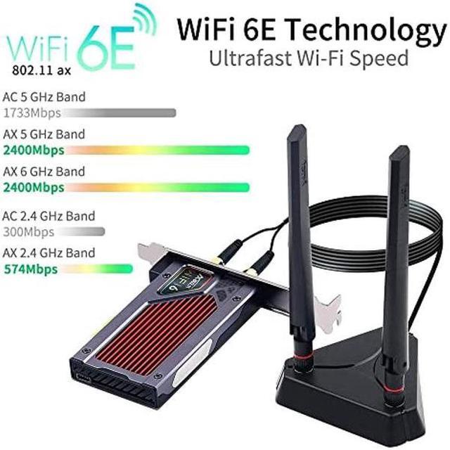 Alt view image 5 of 5 - fenvi AX210 WiFi 6E PCI-E WiFi Adapter BT5.2 RGB Gaming 802.11ax ac 160MHz 2.4GHz 5GHz 6GHz Tri-Band 5400Mbps AX210NGW Desktop WiFi Card for PC Windows(Only WiFi 6E Router Antennas Support 6Ghz Band)