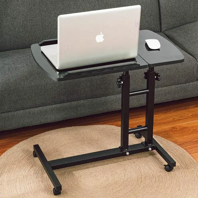 Alt view image 3 of 5 - Farios Adjustable Laptop Desk with Wheels, Adjustable Desk for Bed, Adjustable Laptop cart, Over Bed Table, Bed Side Table, Tiltable Table and Laptop Stand-Black