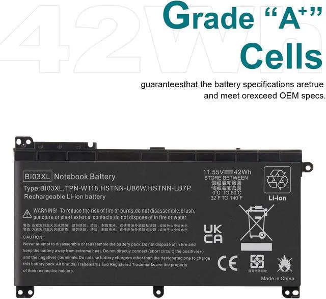 Alt view image 5 of 5 - TREE.NB BI03XL 0N03XL 844203-850 844203-855 Laptop Battery for HP Pavilion X360 m3-u m3-u001dx 13-u HSTNN-UB6W HSTNN-LB7P 915486-855 915230-541 Battery for HP Stream 14-ax000 14-ax010wm