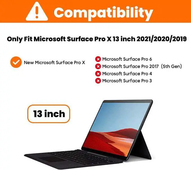 Alt view image 2 of 5 - Surface Pro X Case - 360 Degree Rotating Stand Hand Strap Shoulder Strap Pen Holder Heavy Duty Full Body Shockproof Impact Resistant Rugged Drop Protective Case for Surface Pro X 13" 2021/2020/2019