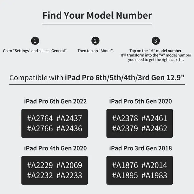 Alt view image 2 of 5 - HOLIMET iPad Pro 12.9 2022 Case 6th/5th/4th/3rd Generation with Pencil Holder Pocket Strap Folio Stand Cover Soft TPU Back Shockproof, Auto Sleep/Wake,Vegan Leather