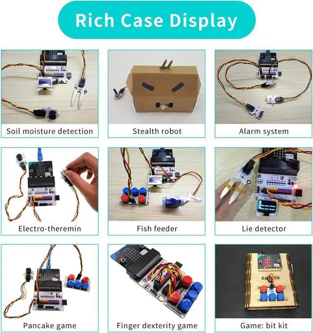 Alt view image 3 of 5 - ELECFREAKS microbit Tinker Kit for Kid Micro:bit Sensor Starter Kit with 35 Projects, DIY Programming STEM kit with Basic Coding Electronics Modules and Wiki Tutorial(Without Micro:bit)