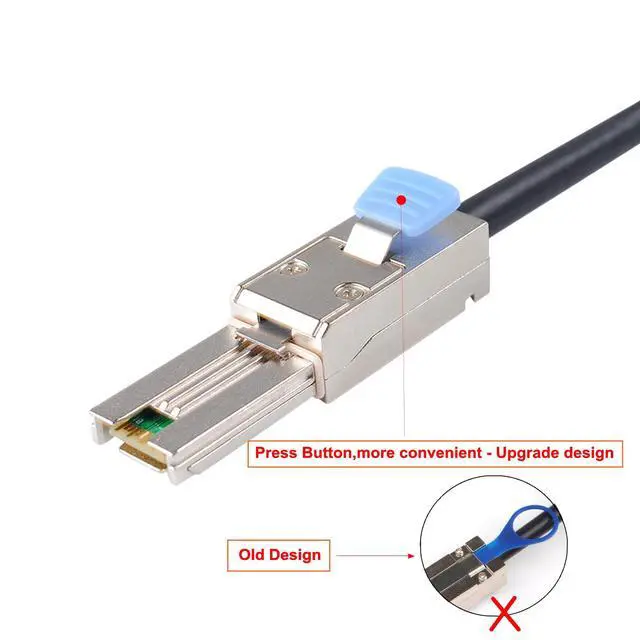 Alt view image 4 of 5 - Heretom 2pcs External Mini SAS 28AWG Male 26Pin SFF-8088 to Internal Mini SAS Male 36Pin SFF-8087 Data Cable 1M 3.3feet