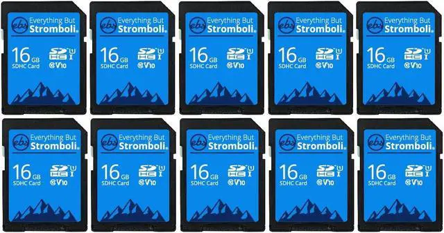 Main image of Everything But Stromboli 16GB SD Card (10 Pack) Speed Class 10 UHS-1 U1 C10 16G SDHC Memory Cards for Compatible Digital Camera, Computer, Trail Cams