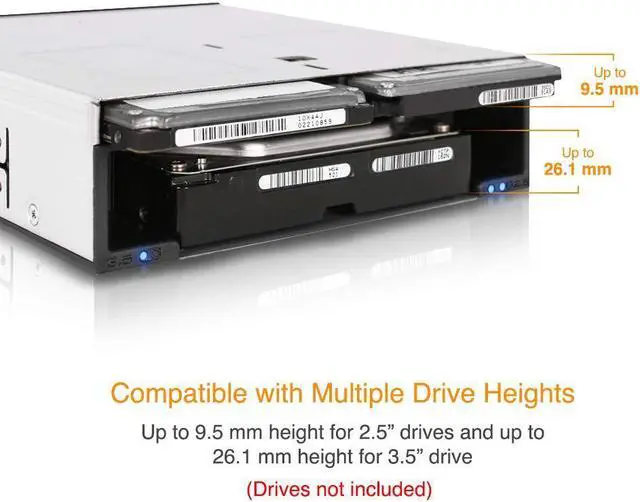 Alt view image 3 of 5 - ICY DOCK 3 Bay 2 x 2.5 & 1 x 3.5 SATA HDD/SSD Hot Swap Backplane Docking Enclosure for 5.25 Bay | flexiDOCK MB095SP-B
