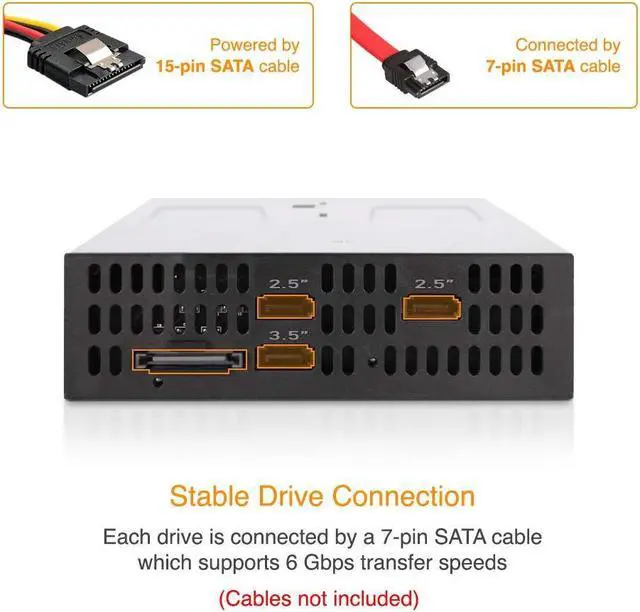 Alt view image 5 of 5 - ICY DOCK 3 Bay 2 x 2.5 & 1 x 3.5 SATA HDD/SSD Hot Swap Backplane Docking Enclosure for 5.25 Bay | flexiDOCK MB095SP-B