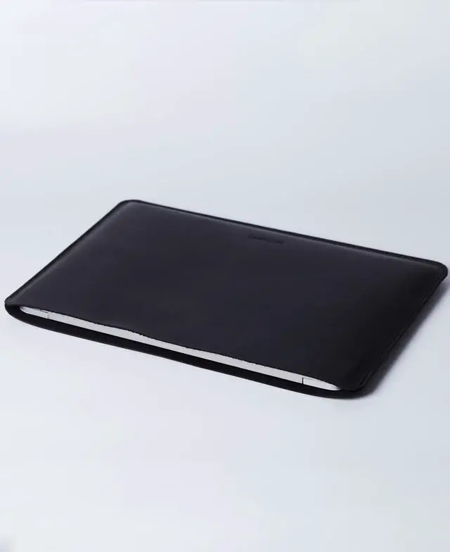 Alt view image 2 of 5 - Leather Laptop Sleeve 13 inch for MacBook Pro | MacBook Air 13 inch Leather Sleeve - Fits MacBook Air & Pro 13" M1 A2337 A2338, M2 A2681, Black