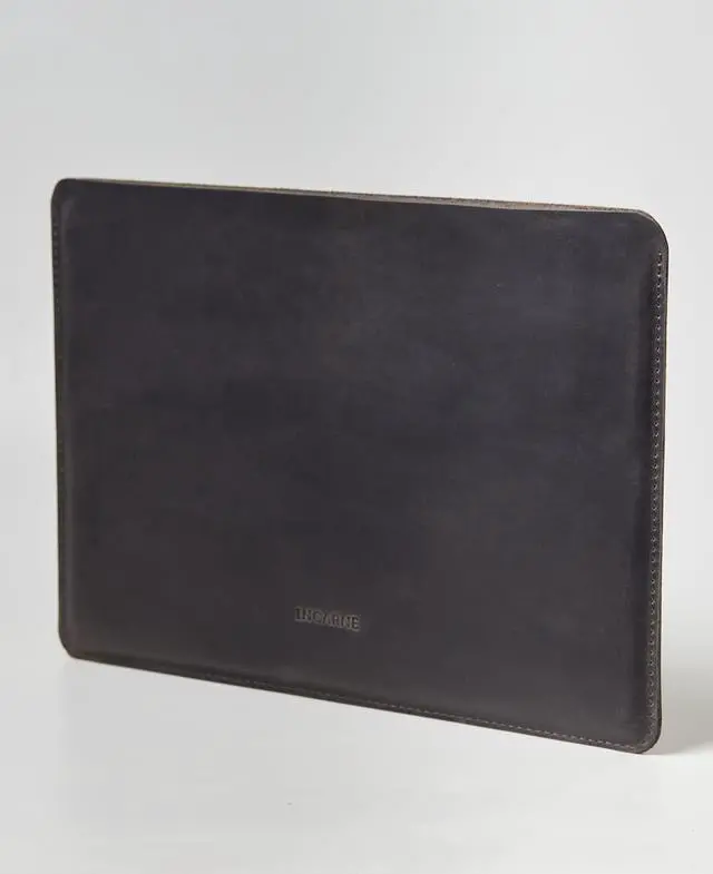 Alt view image 2 of 5 - Leather Laptop Sleeve Apple | MacBook Air 13 inch Sleeve Case | MacBook Pro 13 Sleeve - Fits MacBook Air & Pro 13" M1 A2337 A2338, M2 A2681, Gray