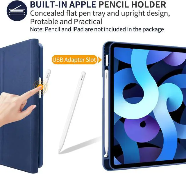 Alt view image 3 of 5 - iPad Air 5th Generation Case with Keyboard, 10.9 inch Keyboard Case for iPad Air 5th Gen 2022/Air 4th Gen 2020/iPad Pro 11 2018, Detachable Bluetooth Keyboard Tablet Case with Pencil Holder(Dark Blue)