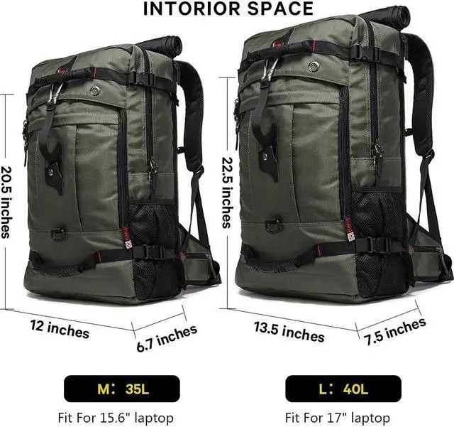 Alt view image 3 of 5 - KAKA Travel Backpack, Carry On Backpack Durable Convertible Duffle Bag Fit for 17.3 Inch Laptop for Men and Women(Large 40L)