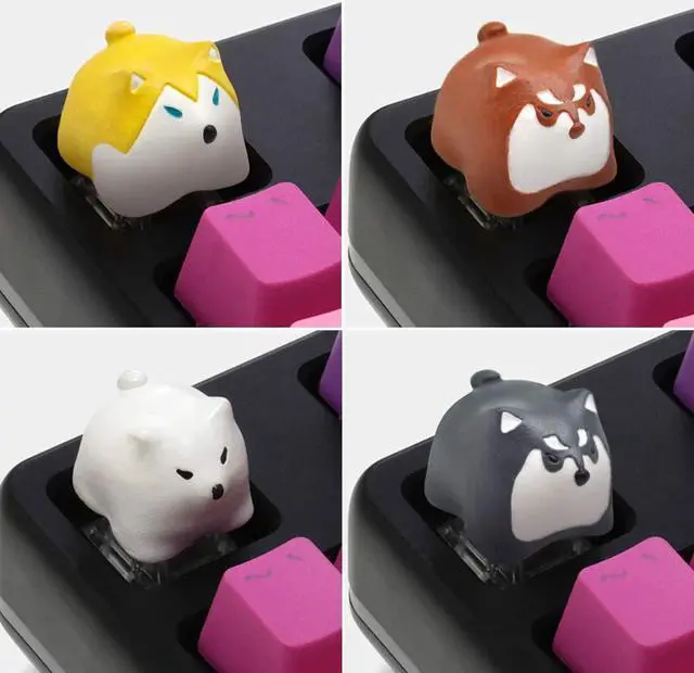 Alt view image 2 of 5 - Kelendle Personalized Cute Dog Resin Keycap OEM Profile Keycap Esc Keycap for Mechanical Keyboard MX Switch R4 (White)