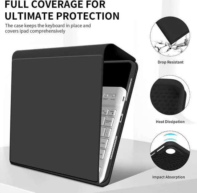 Alt view image 5 of 5 - kenke Keyboard Case for iPad 9.7 inch 2018 (6th Gen) / iPad 2017 (5th Gen) / iPad Air 2/1, Lightweight Smart Cover with Pencil Holder, Magnetically Detachable Wireless Keyboard, Black
