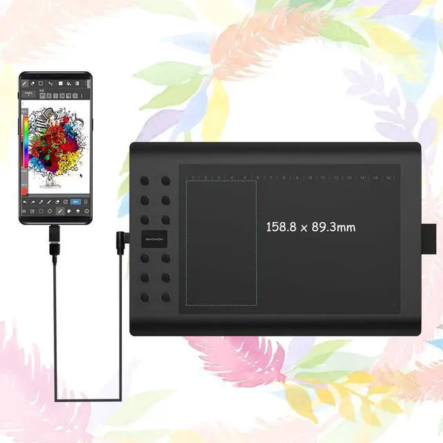 Alt view image 3 of 5 - Drawing Tablet GAOMON M106K PRO 10 x 6.25 inches Large Graphic Tablet, Digital Art Tablet Supports Tilt Function with 12 Shortcut Keys, Battery-Free Stylus, Work with Mac, Windows PC & Android