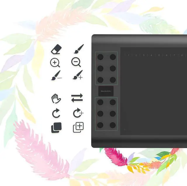 Alt view image 4 of 5 - Drawing Tablet GAOMON M106K PRO 10 x 6.25 inches Large Graphic Tablet, Digital Art Tablet Supports Tilt Function with 12 Shortcut Keys, Battery-Free Stylus, Work with Mac, Windows PC & Android
