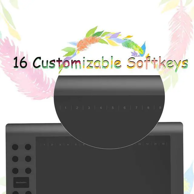 Alt view image 5 of 5 - Drawing Tablet GAOMON M106K PRO 10 x 6.25 inches Large Graphic Tablet, Digital Art Tablet Supports Tilt Function with 12 Shortcut Keys, Battery-Free Stylus, Work with Mac, Windows PC & Android