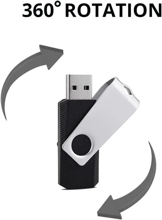 Alt view image 3 of 5 - KEXIN 10 Pack 64GB Flash Drive USB Flash Drive Thumb Drive Memory Stick USB Drive Swivel Drive Jump Drive Black (64 GB, 10 Pack)