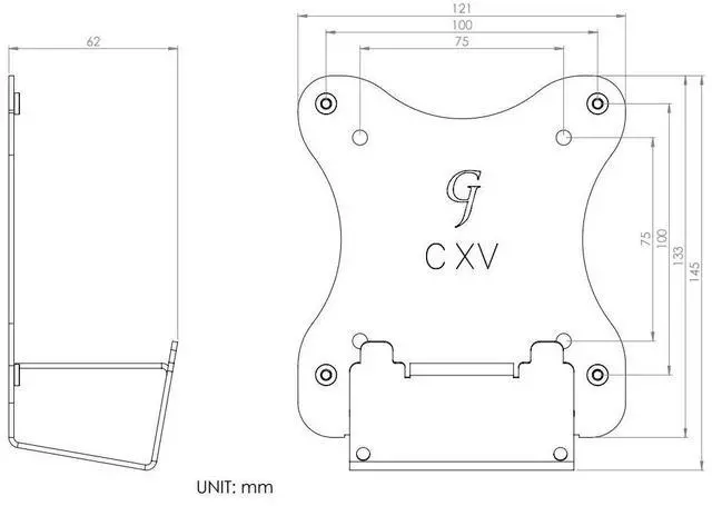 Alt view image 3 of 5 - Gladiator Joe Monitor Mount VESA Bracket Adapter for Samsung Curved Monitors, Compatible with Models U32R590, U32R590C, U32R592, U32R591