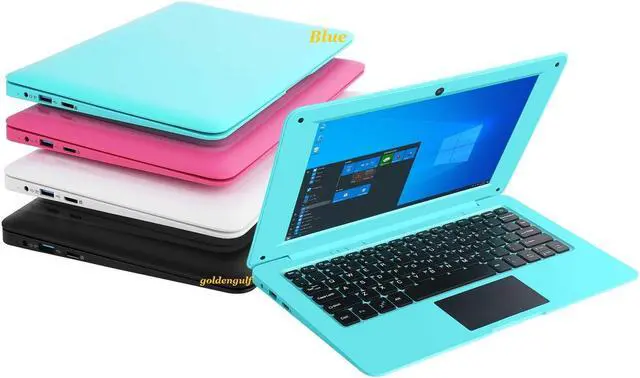 Main image of Goldengulf Windows 10 Computer Laptop Mini 10 Inch 32GB Ultra Thin and Light Netbook Quad Core CPU PC HDMI WiFi USB Netflix YouTube (Blue)