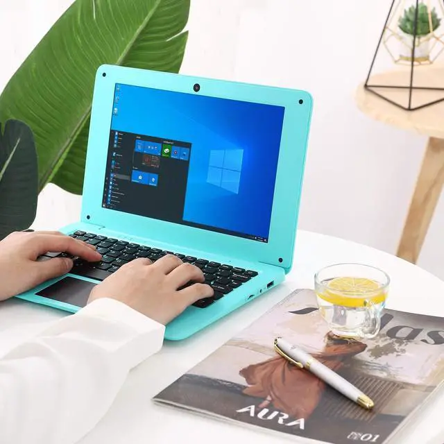Alt view image 2 of 5 - Goldengulf Windows 10 Computer Laptop Mini 10 Inch 32GB Ultra Thin and Light Netbook Quad Core CPU PC HDMI WiFi USB Netflix YouTube (Blue)