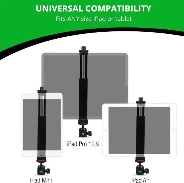Alt view image 4 of 5 - KobraTech iPad + iPhone Tripod Mount Set - iPad Tripod Mount & iPhone Tripod Mount - Includes Ball Head & Bluetooth Remote Shutters