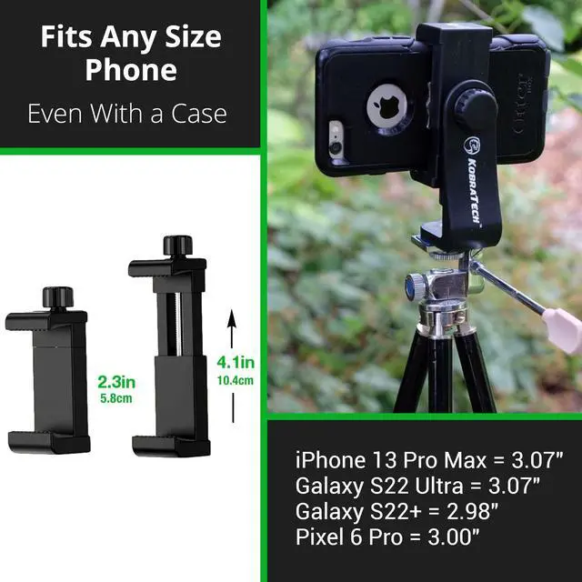 Alt view image 5 of 5 - KobraTech iPad + iPhone Tripod Mount Set - iPad Tripod Mount & iPhone Tripod Mount - Includes Ball Head & Bluetooth Remote Shutters