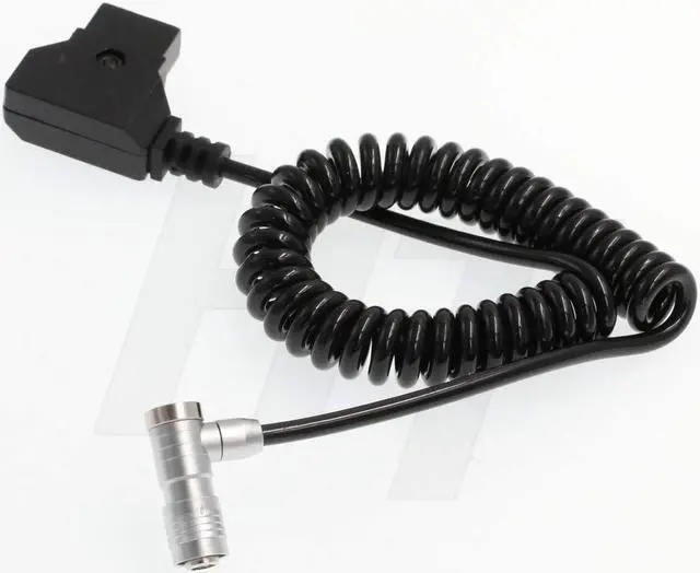 Alt view image 2 of 3 - HangTon BM5 BM7 HH7 HS7T Monitor D-Tap Aviation 4 Pin Power Cable for PortKeys, Coiled Right Angle 4P (Elbow)