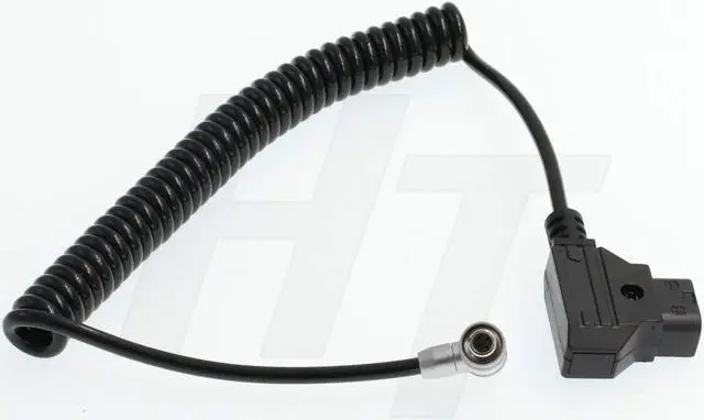 Alt view image 3 of 3 - HangTon BM5 BM7 HH7 HS7T Monitor D-Tap Aviation 4 Pin Power Cable for PortKeys, Coiled Right Angle 4P (Elbow)