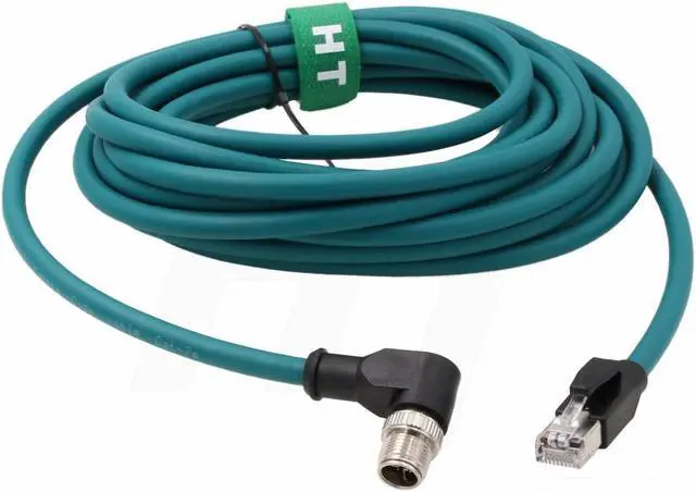 Main image of HangTon Right Angle M12 Ethernet 8 Pin X-Code RJ45 Cable for Datalogic Matrix 220 320 Reader IV3 Cognex IS8000 DM470 Vision Camera Sensor Reader 5M