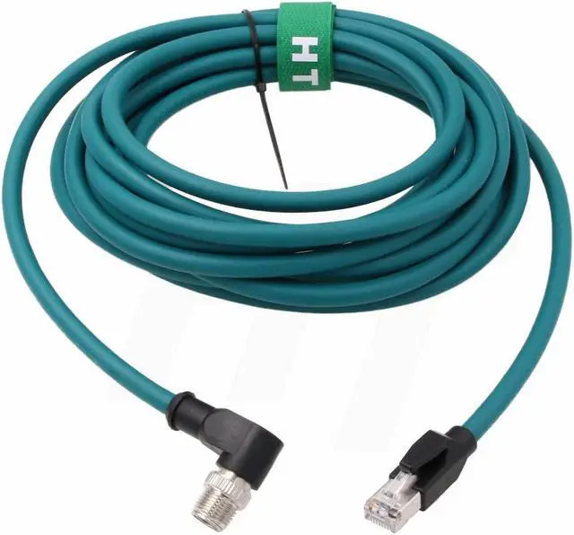 Alt view image 4 of 5 - HangTon Right Angle M12 Ethernet 8 Pin X-Code RJ45 Cable for Datalogic Matrix 220 320 Reader IV3 Cognex IS8000 DM470 Vision Camera Sensor Reader 5M