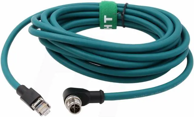 Alt view image 2 of 5 - HangTon Right Angle M12 Ethernet 8 Pin X-Code RJ45 Cable for Datalogic Matrix 220 320 Reader IV3 Cognex IS8000 DM470 Vision Camera Sensor Reader 5M