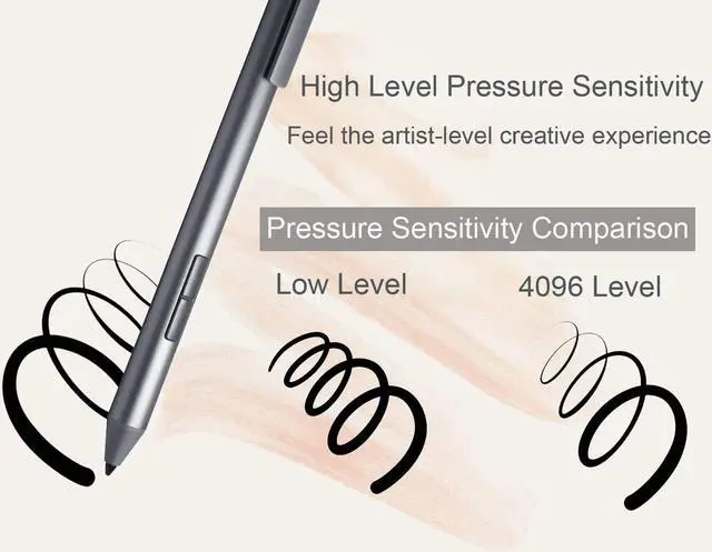 Alt view image 4 of 5 - LAZARITE M Pen Grey, Active Stylus for Microsoft Surface, Lenovo Yoga 7i/9i, Flex 5, Hp Envy x360/Pavilion x360/Spectre x360, Stylus Pen with 4096 Pressure Sensitivity, Palm Rejection, Tilt Support
