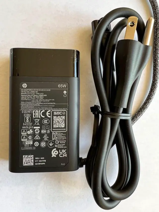 Alt view image 4 of 5 - New Replacement HP 65W USB C AC Adapter for HP Spectre 13 x360 2019 13-AP Folio 13-ak0000 Elite x2 1013 G3, Comaptible P/N: L04540-001, L04650-850, PA-1650-38HT, TPN-LA12