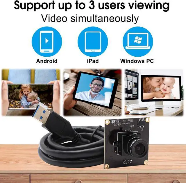 Alt view image 4 of 5 - Hotpet 2MP USB Camera Module 1080p Webcam USB 3.0 Webcamera with Sony IMX291 Sensor Industrial Camera Supported OTG, 0.01LUX Low Illumination for Android Windows Linux Mac PC Raspberry PI