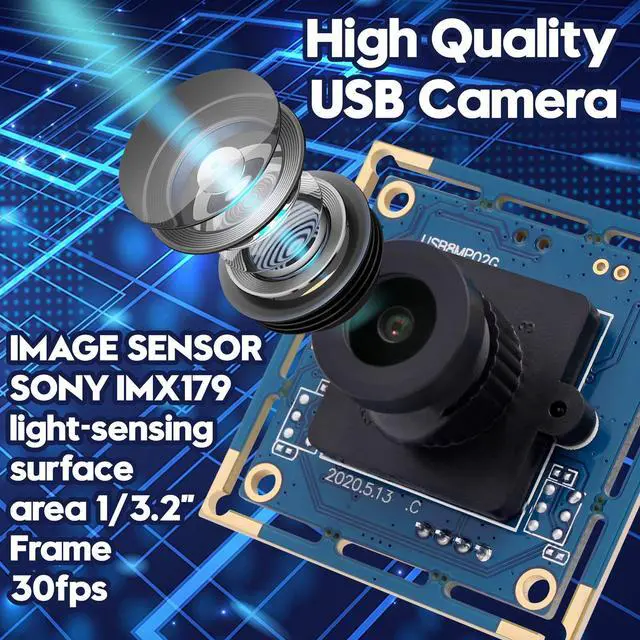 Alt view image 3 of 5 - Hotpet 8 Megapixel USB Camera Module Full HD 3264X2448 Embeded Lightburn Camera for Industrial Webcam for Linux Windows Android Mac OS Raspberry PI
