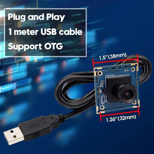 Alt view image 4 of 5 - Hotpet 8 Megapixel USB Camera Module Full HD 3264X2448 Embeded Lightburn Camera for Industrial Webcam for Linux Windows Android Mac OS Raspberry PI
