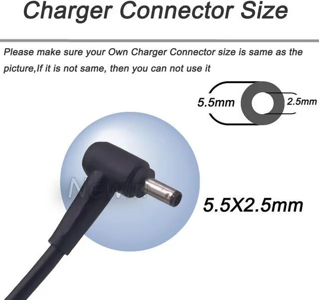 Alt view image 2 of 5 - Laptop Charger Laptop Adapter 19V 6.32A 120W 5.5 X 2.5mm ADP-120RH B Power Adapter AC Charger Compatible with Asus N56JN N56JR N56VB N56VJ N56VM N56VV N56VZ N56X N56XI N71Ja N71Jq