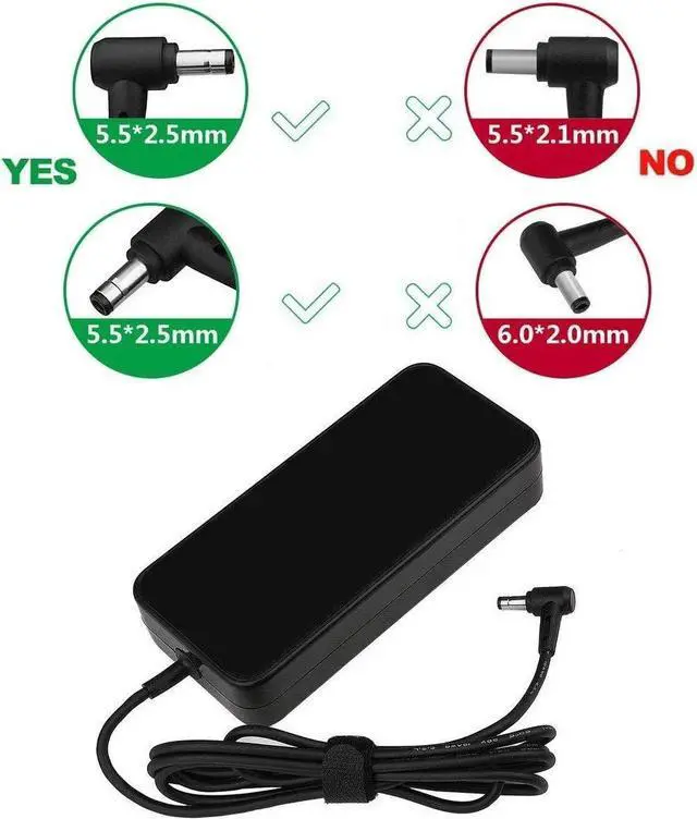 Alt view image 3 of 5 - Laptop Charger Laptop Adapter 19V 6.32A 120W 5.5 X 2.5mm ADP-120RH B Power Adapter AC Charger Compatible with Asus N56JN N56JR N56VB N56VJ N56VM N56VV N56VZ N56X N56XI N71Ja N71Jq