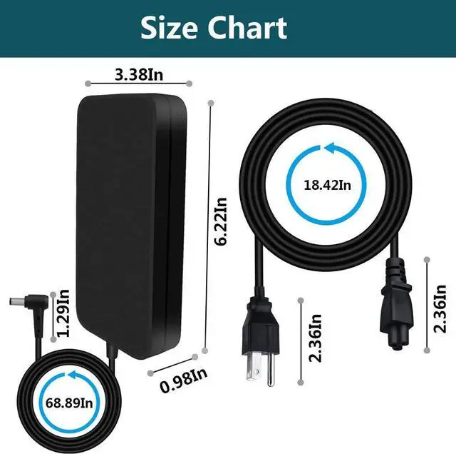 Alt view image 4 of 5 - Laptop Charger Laptop Adapter 19V 6.32A 120W 5.5 X 2.5mm ADP-120RH B Power Adapter AC Charger Compatible with Asus N56JN N56JR N56VB N56VJ N56VM N56VV N56VZ N56X N56XI N71Ja N71Jq
