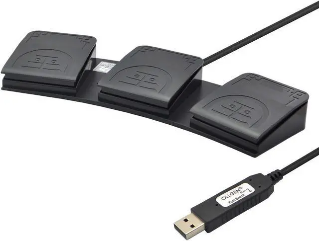 Main image of OLLGEN Triple USB Foot Pedal Mechanical Switch Control 3 Three Key Program Computer Keyboard Mouse String Game Macro MIDI Cotroller Action HID