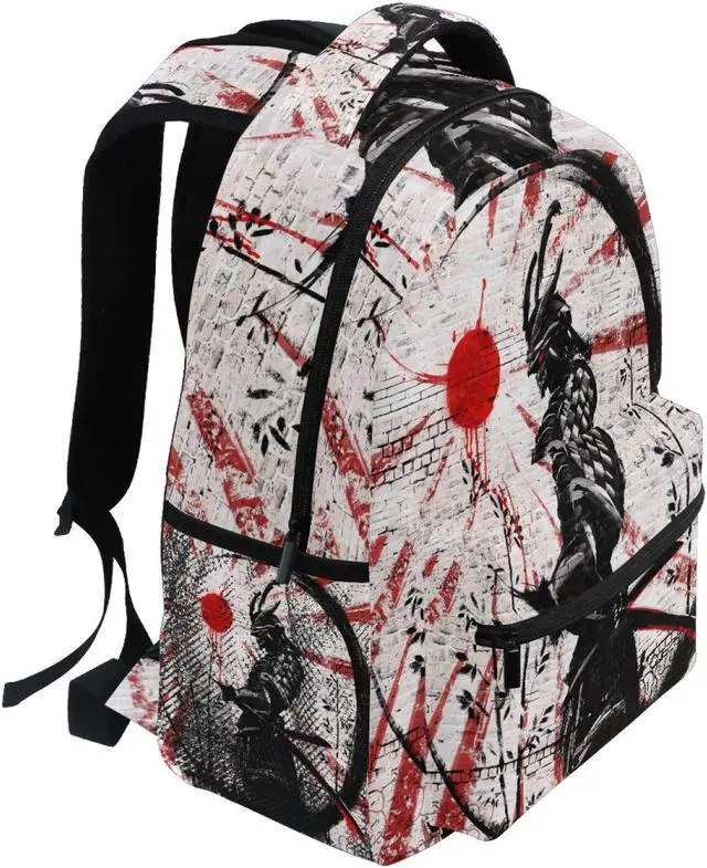 Alt view image 2 of 5 - Backpack Japanese Samurai School Shoulder Bag Large Waterproof Durable Bookbag Laptop Daypack for Students Teens Girls Boys Elementary